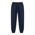 thumbnail image 2 of Akiihool Boy Pant Boys' Big School Uniform Twill Skinny Pants Elastic Waistband with Drawstring Closure Stretch Pants (Navy,5-6 Years), 2 of 7
