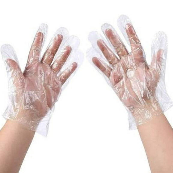 Large Disposable Plastic Gloves: 50 Pair