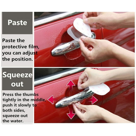 Zyutaosan 4Pcs Genuine 3M Glue Clear Paint Scratch Tpu Protector Door Handle Cup Film Transparent Stickers
