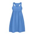 thumbnail image 5 of Women's Casual Summer Square Neck Sleeveless Tank Mini Dress Loose Racerback Sundress Athletic Beach Short Dress, 5 of 6