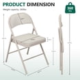 thumbnail image 2 of HOUSNIFLEX 4-Pack Fabric Folding Chairs, Padded Seat & Back, Heavy Duty Metal Frame, Portable Foldable Chairs for Home, Party & Events, Beige, 2 of 9
