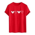 thumbnail image 4 of EchfiProm Mens Red Graphic Tees Short Sleeve Valentine Shirts Heart Summer Graphic Tops for Big and Tall Men M, 4 of 5