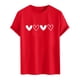 thumbnail image 4 of Tops para hombre, blusas y camisas de cuello redondo y manga corta para hombre. Camiseta/camisa informal de cuello redondo y manga corta con estampado de corazones para hombre. Tops de poliéster para, 4 of 5