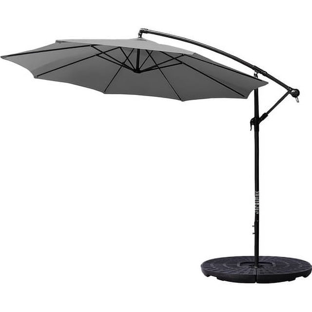 Sombrilla Grande Exterior Playa Jardin 3m + Base Contrapeso Gris
