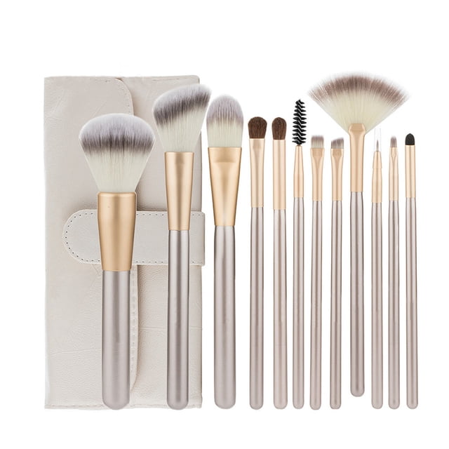 OULII 12Pcs Brush Set Make Up White for Makeup Enthusiasts with Professional Design for Store Use