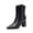 Black Boots, variant on HAPIMO Women Ankle Boots Pointed Toe Chunky Block Heel V‑shaped Top Opening Zipper Faux Leather For Dating Dinner And Daily City Outings Beige 35
