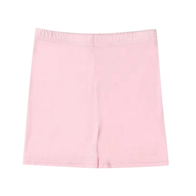 WEAIXIMIUNG Stick On Bra Kids Girls Dance Shorts Solid Color Breathable Bike Shorts