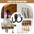 thumbnail image 6 of 10 Pack Heavy Duty Double Prong Coat Hooks with 20Screws, Wall Mounted Utility Hooks, Retro Metal Coat Hooks for Hanging Coat, Bag, Scarf, Towel, Hat, Key, Cup(Black), 6 of 8