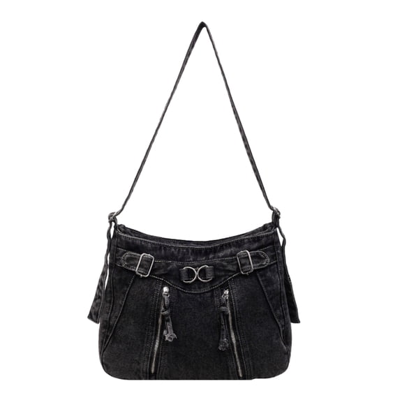 Large Capacity Denim Hobo Bag | Retro Crossbody Tote with Adjustable Strap | Roomy Shoulder Bag for Daily Use