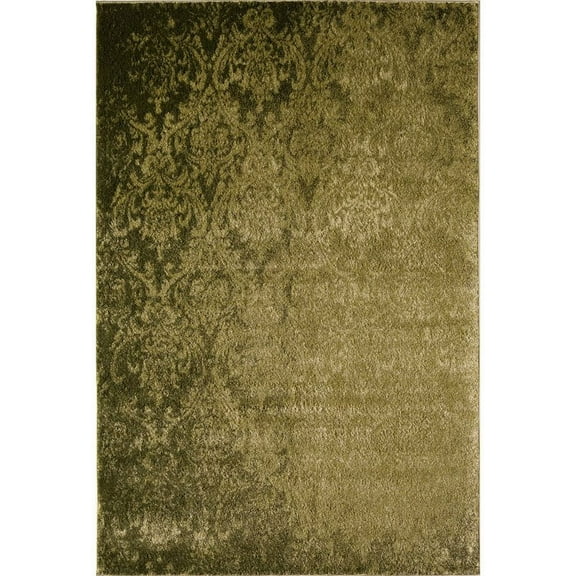 Area Rug in Green Damask (7 ft. 10 in. L x 2 ft. 3 in. W (13 lbs.))