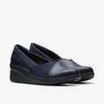 thumbnail image 4 of Clarks  Womens Suttyn Walk Navy Leather Wedges, 4 of 6