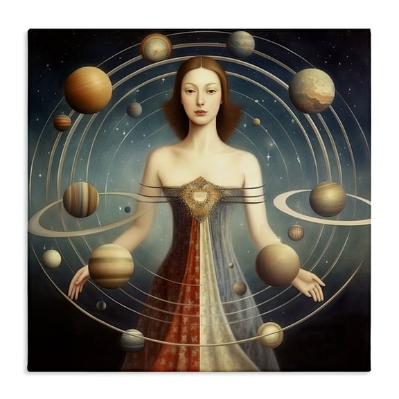 Galactic Orbits Woman Canvas Wall Art, design by Sasha