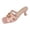 Pink, variant on Womens Kitten Heels Mule Sandals Square Open Toe Trendy Cutout Metal Chain Low Heel Backless Slip on Slides White Size 9