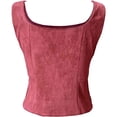 thumbnail image 3 of BELTNOV Women's Sleeveless Vintage Lace Up Vest Slim Fitted Shaping Tops Casual Daily Wear Stage Performance Fashion Outfits Red, 3 of 4