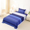 thumbnail image 3 of Castle Fairy Vintage Horizontal Stripe Twin Sheets 3pcs,Geometric Thin Line Bedding,Violet Royal Blue Lavender,1 Flat Sheet, 1 Fitted Sheet and 1 Pillowcase, 3 of 7