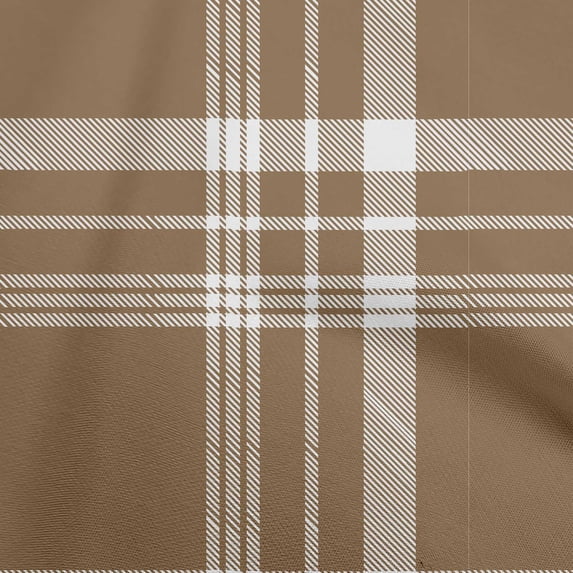 oneOone Polyester Spandex Brown Fabric Check Sewing Craft Projects Fabric Prints By Yard 56 Inch Wide