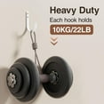 thumbnail image 2 of 10-Pack Wall Hooks for Towel/Coat - 22LB Heavy Duty Metal Hanger Wall Mount, for Outdoor, Closet, Door, Shelf, Bathroom, for Backpack, Cup, Clothes, Mug, White Matte Screws Included, 2 of 14