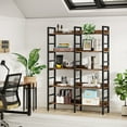 thumbnail image 6 of Tribesigns 5-Tier Industrial Bookshelf, 71”H x 47”W Etagere Bookcase, Freestanding Double Wide Book Shelf for Storage and Display, Wood and Metal Bookshelves for Living Room Home Office, 6 of 6