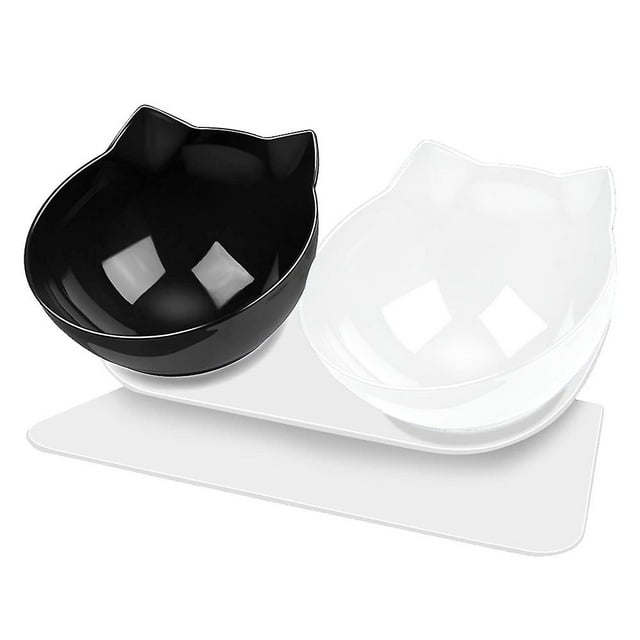 Bol Incliné pour Chat avec Protection de Cou, Support Surélevé pour Nourriture et Eau