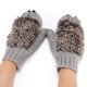 thumbnail image 1 of Guantes de punto para mujer, guantes de lana cálidos para otoño e invierno, guantes para dedos de erizo, guantes para dedos de dibujos animados, 1 of 6