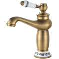 thumbnail image 1 of SAILING Grifo de baño retro, grifo de lavabo con mango de cerámica, grifo monomando para lavabo, grifo de baño de agua fría y caliente, latón, 1 of 5