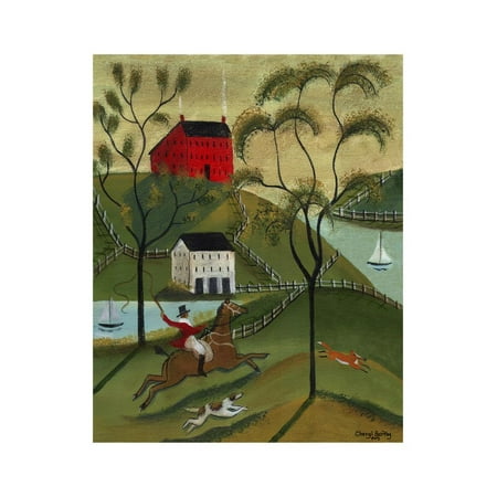 Fox Hunt Scene - Ocean Fox Hunt Cheryl Bartley Print Wall Art By Cheryl Bartley