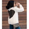 thumbnail image 4 of Heart Print Women Loose Casual Knit Cardigan Open Front Outerwear Sweater Coat, 4 of 5