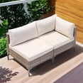 thumbnail image 6 of Vitarpatio Outdoor Wicker Loveseat, 2 Piece Rattan Sofa Patio Chair with Removable Cushions, 6 of 11