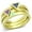 Multi Color, variant on Women IP Gold Stainless Steel Ring with Epoxy in Capri Blue - Size 5