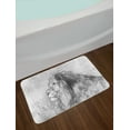 thumbnail image 2 of Animal Bath Mat, Sketchy Hand Drawn Image of Safari Animal Wild Lion Artwork Print, Non-Slip Plush Mat Bathroom Kitchen Laundry Room Decor, 29.5 X 17.5 Inches, Charcoal Grey Black and White, Ambesonne, 2 of 2
