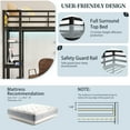 thumbnail image 2 of Walsunny Loft Bed Full Metal Bunk Bed with Desk Guardrail Secured Ladder for Adults Girls Boys Bedroom Loft Dormitory,Black, 2 of 8