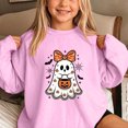 thumbnail image 6 of Enjoytime Halloween Crewneck Sweatshirt Ghost Graphic Long Sleeve Pullover Top Cute Fall Fashion Toddler Girl Clothes 1-14 Years, 6 of 7