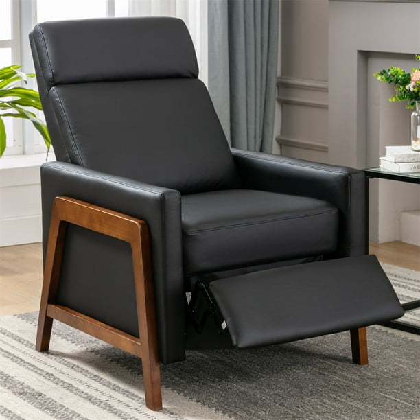 Adjustable Recliner Chair, PU Leather Upholstered Home Theater Accent