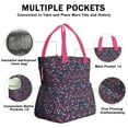 thumbnail image 3 of Pioneer Flower Drawstring Lunch Bag Women - Drawstring Lunch Bag Insulated for Work Office - Stain-Resistant Large Lunchbags for Women with Multi-Pockets, 3 of 6