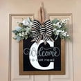 thumbnail image 2 of taicans Last Name Year Round Front Door Wreath,Last Name Welcome Sign for Front Door,26 Letter Farmhouse Wreath Wooden Hanging Sign Door Decoration Wreath,All Seasons Wreath for Home Decoration-C, 2 of 4