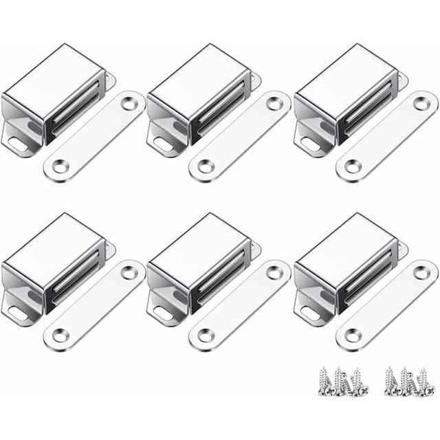 Cierres magnéticos para puerta de armario, acero inoxidable 304, paquete de 6 cierres magnéticos de alta resistencia para muebles de armario de puerta de cocina JAMW Sencillez