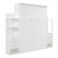 thumbnail image 6 of Harper & Bright Designs Queen Size Murphy Bed Wall Bed with Shelves, Drawers and Led Lights, Space-Saving Murphy Bed Cabinet for Guest Room Home Office, White, 6 of 13