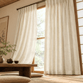 Beige Triple Pleated Linen Curta90 Inch Long 2 Panels Set For Living ...
