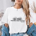 thumbnail image 4 of Jollimate Be Still And Know Shirt, Floral Christian Women Graphic Tee, Cool Retro Scripture T-Shirt, 4 of 6
