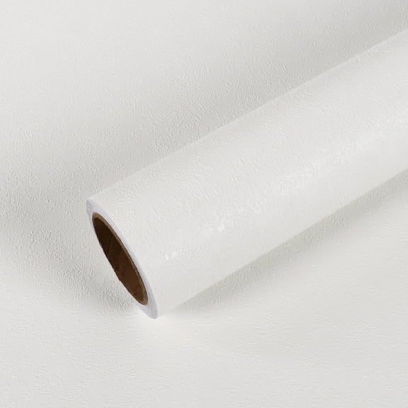 VEELIKE Stucco Paintable Vinyl Wallpaper Prepasted Textured White Wallpaper Peel and Stick for Walls Bedroom Bathroom 15.7''x118'' Waterproof Removable White Contact Paper for Walls Living Room