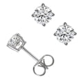 thumbnail image 2 of Jewelstop 14K White Gold Polished Finish .10ct I-J/I1 Round Diamond Stud Earring with Push Back Clasp, 2 of 5