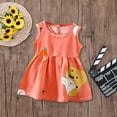thumbnail image 2 of LAICAIW Robe d'Été Fine Sans Manches à Col Rond Imprimé Mode Mignon pour Filles Robe de Princesse Robe de Noël pour Tout-Petits Filles (Orange, 80), 2 of 7