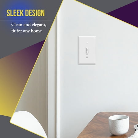 ENERLITES Light Switch Cover Plate, Toggle Wall Plate Cover, Size 1-Gang 4.50 x 2.76, Unbreakable Polycarbonate Thermoplastic, 8811-W-10PCS, White (10 Pack)