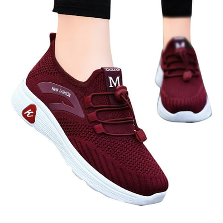 Mepaouo Women s Fashion Sneakers Memory Foam Quick Lace Running Shoes Lightweight Walking Shoes