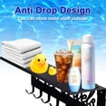 thumbnail image 5 of Pool Towel Rack with 8 Hooks and Shelf - Sturdy Carbon Steel Wall Mount for Bathroom, Pool, Outdoor Use, 5 of 6