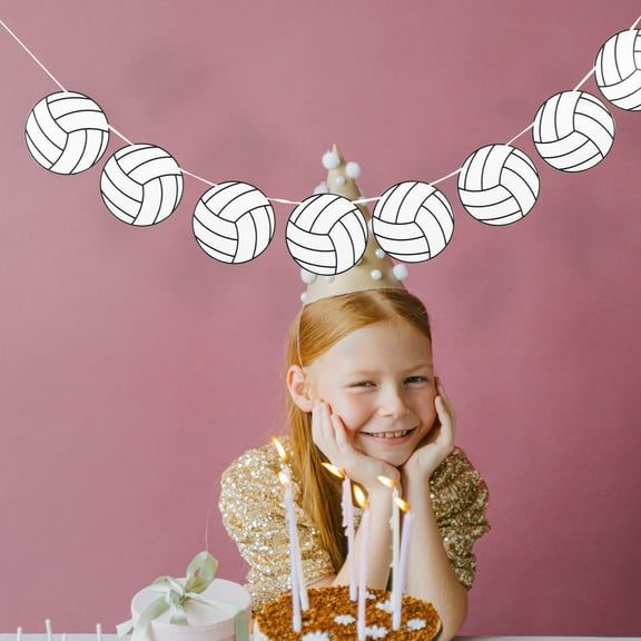 CRILSTYLEO 5Pcs Volleyball Banner Decoration Paper Multi Colored Party Prop