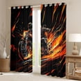 thumbnail image 2 of Homewish Abstract Sport Motorcycle Black Out Curtains For Teens Boys Girls,Dirt Bike Curtains Pack of 2 (42x63 Each),Black Orange Red Bedroom Curtains,Microfiber Bedroom Decor, 2 of 6