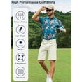 thumbnail image 3 of APTRO Mens Polo Shirt Short Sleeve Floral Golf Shirt Dry Fit Printed Performance Moisture Wicking Collared Polo Shirt Flamingo Navy MPO24 S, 3 of 8