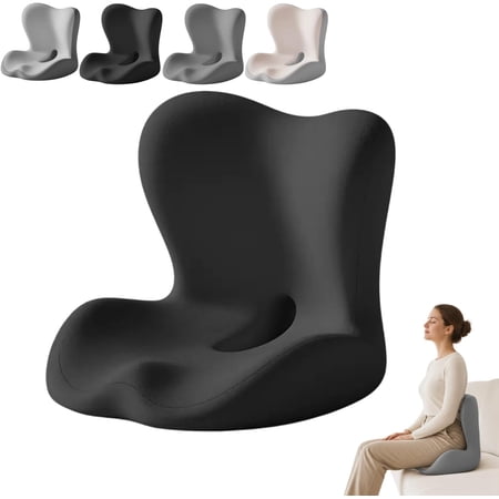 Non-Slip Memory Foam Seat Cushion – Sciatica Relief, Breathable Mesh & Universal Fit, Ergonomic Driver Cushion for Car, Office Chair, Desk, Gaming Chair & Wheelchair (Black)