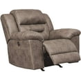 thumbnail image 3 of Ashley Furniture Stoneland Power Rocker Recliner, Faux Leather, Adjustable Position, Chocolate, 3 of 8